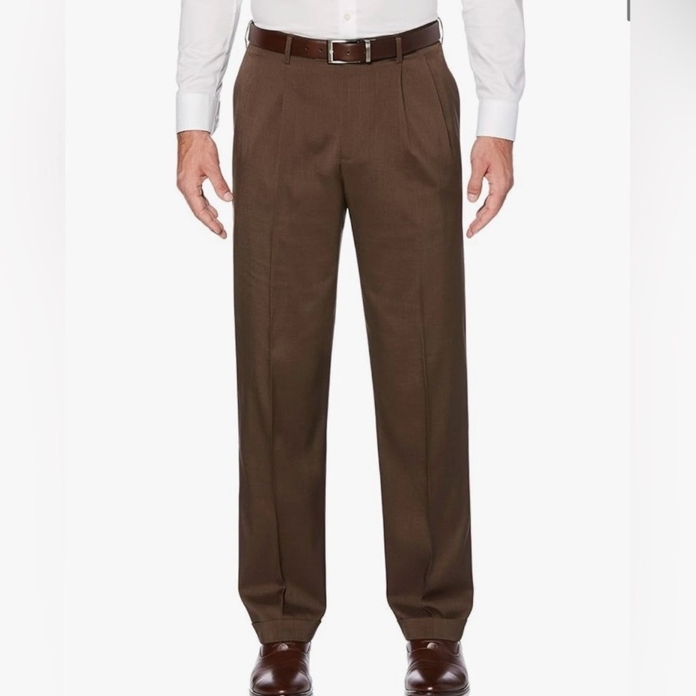 Savane Comfort Plus Brown Dress Pants, 38 X 32
